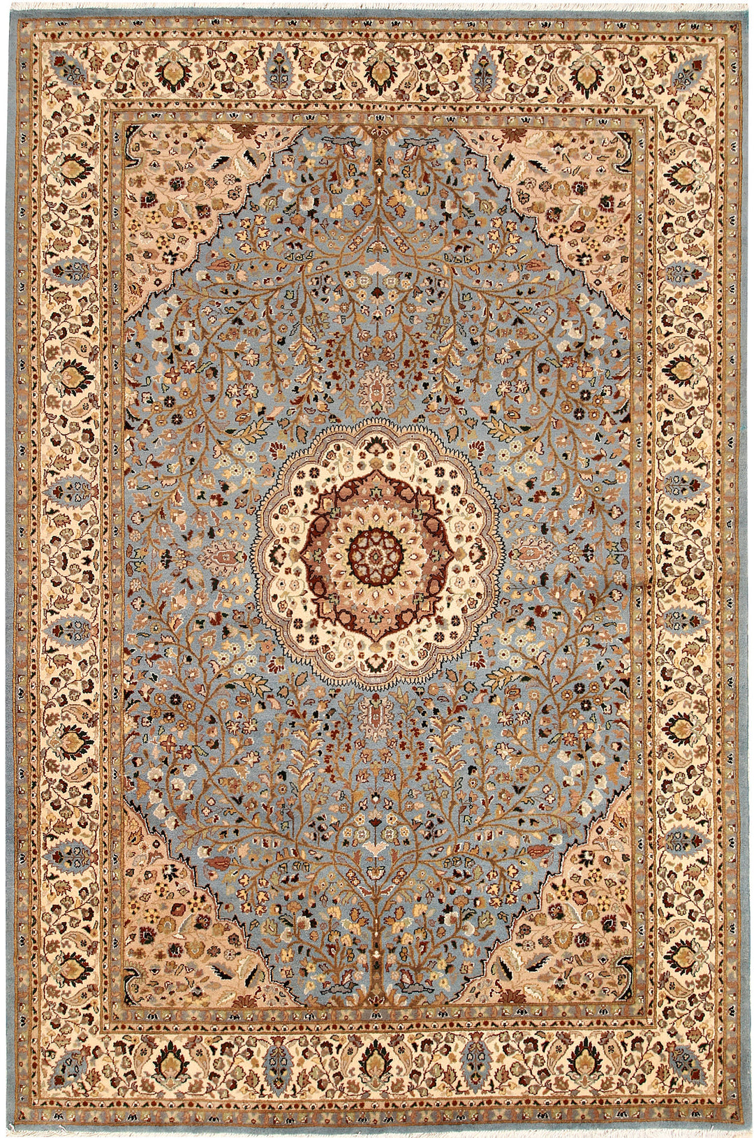 Light Slate Grey Tree of Life 6' 1 x 9' 2 - No. 68391 - ALRUG Rug Store
