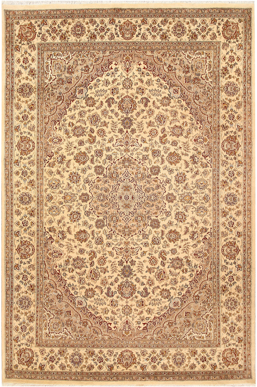 Blanched Almond Kirman 6' 7 x 9' 10 - No. 68399 - ALRUG Rug Store