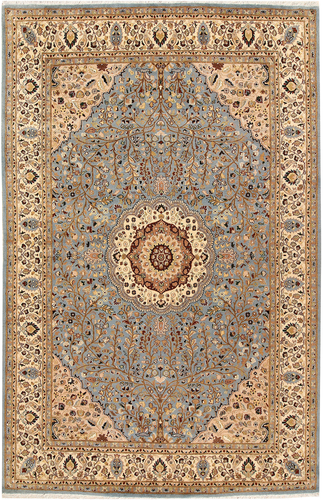 Light Slate Grey Tree of Life 6' 1 x 9' 5 - No. 68400 - ALRUG Rug Store