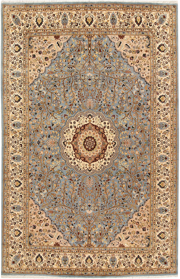 Light Slate Grey Tree of Life 6' 1 x 9' 5 - No. 68400 - ALRUG Rug Store
