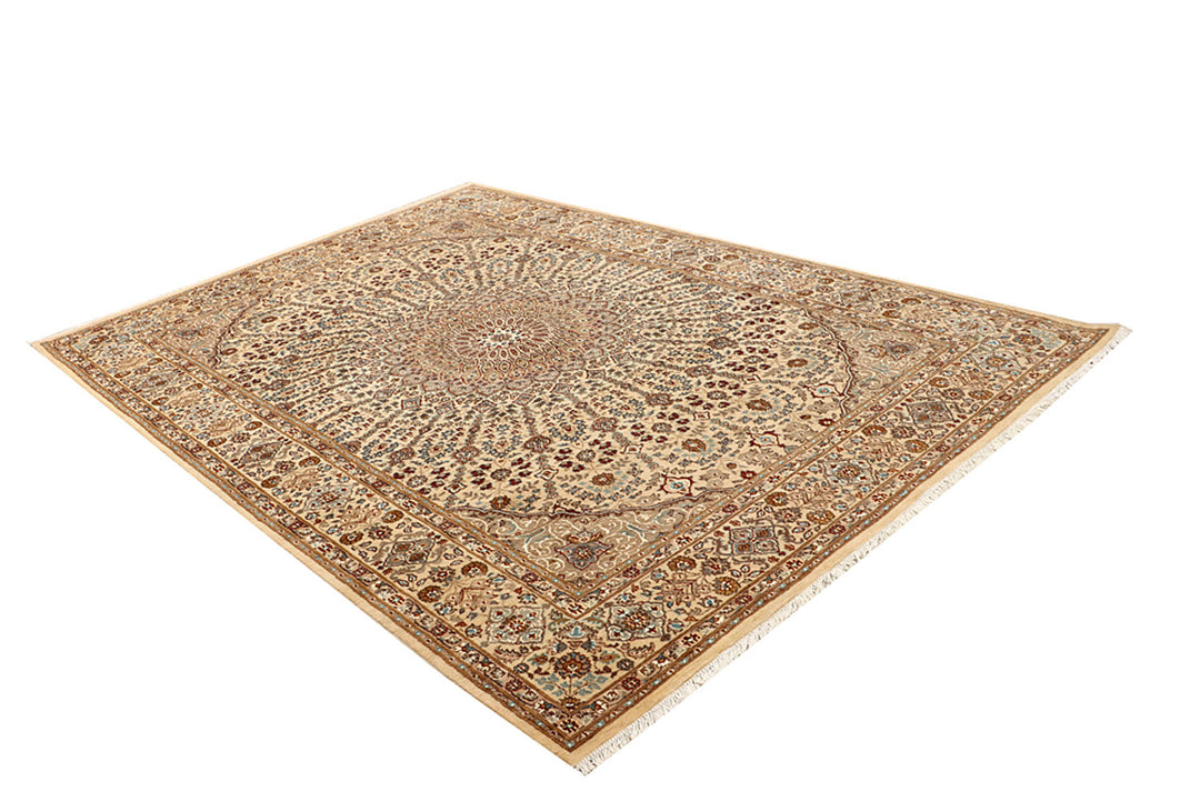 Navajo White Gombud 6' 7 x 9' 8 - No. 68404 - ALRUG Rug Store