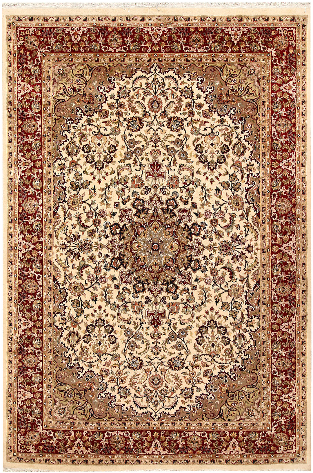 Cornsilk Kashan 5' 11 x 8' 10 - No. 68407 - ALRUG Rug Store