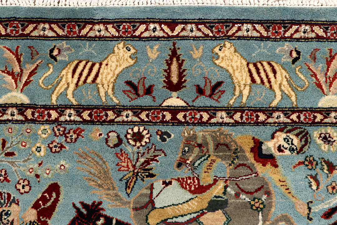 Cadet Blue Hunting 4' 8 x 7' 3 - No. 68494 - ALRUG Rug Store