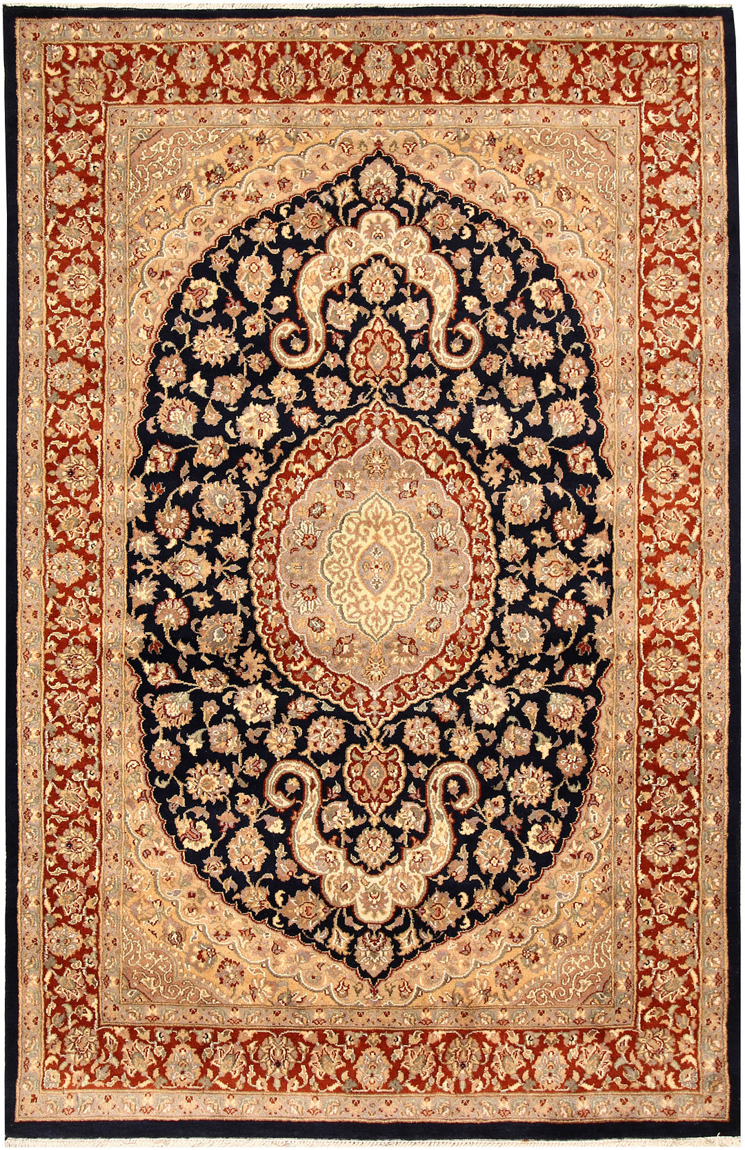 Black Isfahan 4' 7 x 7' 1 - No. 68497 - ALRUG Rug Store