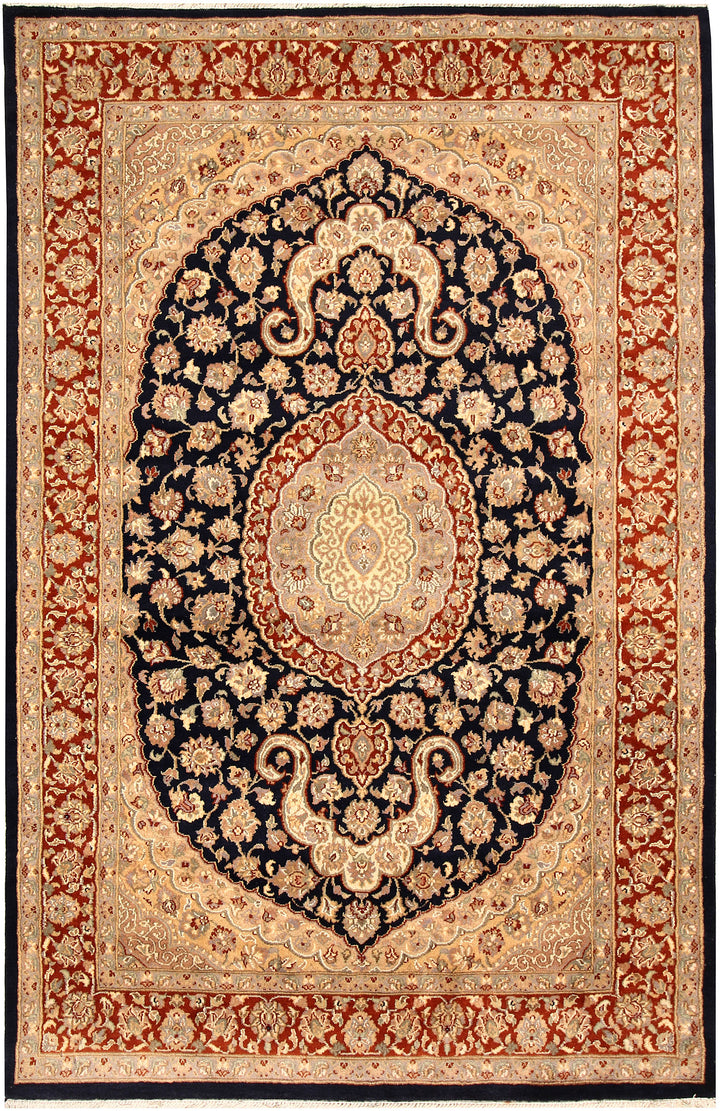 Black Isfahan 4' 7 x 7' 1 - No. 68497 - ALRUG Rug Store