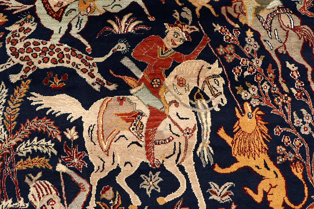 Multi Colored Hunting 4' 8 x 7' 3 - No. 68514 - ALRUG Rug Store