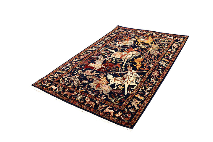 Multi Colored Hunting 4' 8 x 7' 3 - No. 68514 - ALRUG Rug Store