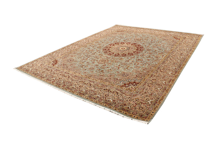 Dark Sea Green Kashan 9' 1 x 12' 1 - No. 68538 - ALRUG Rug Store