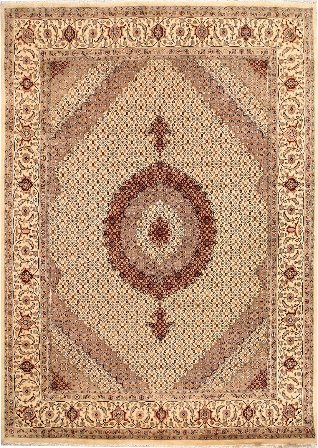 Blanched Almond Tabriz 7' 11 x 11' 2 - No. 68588 - ALRUG Rug Store
