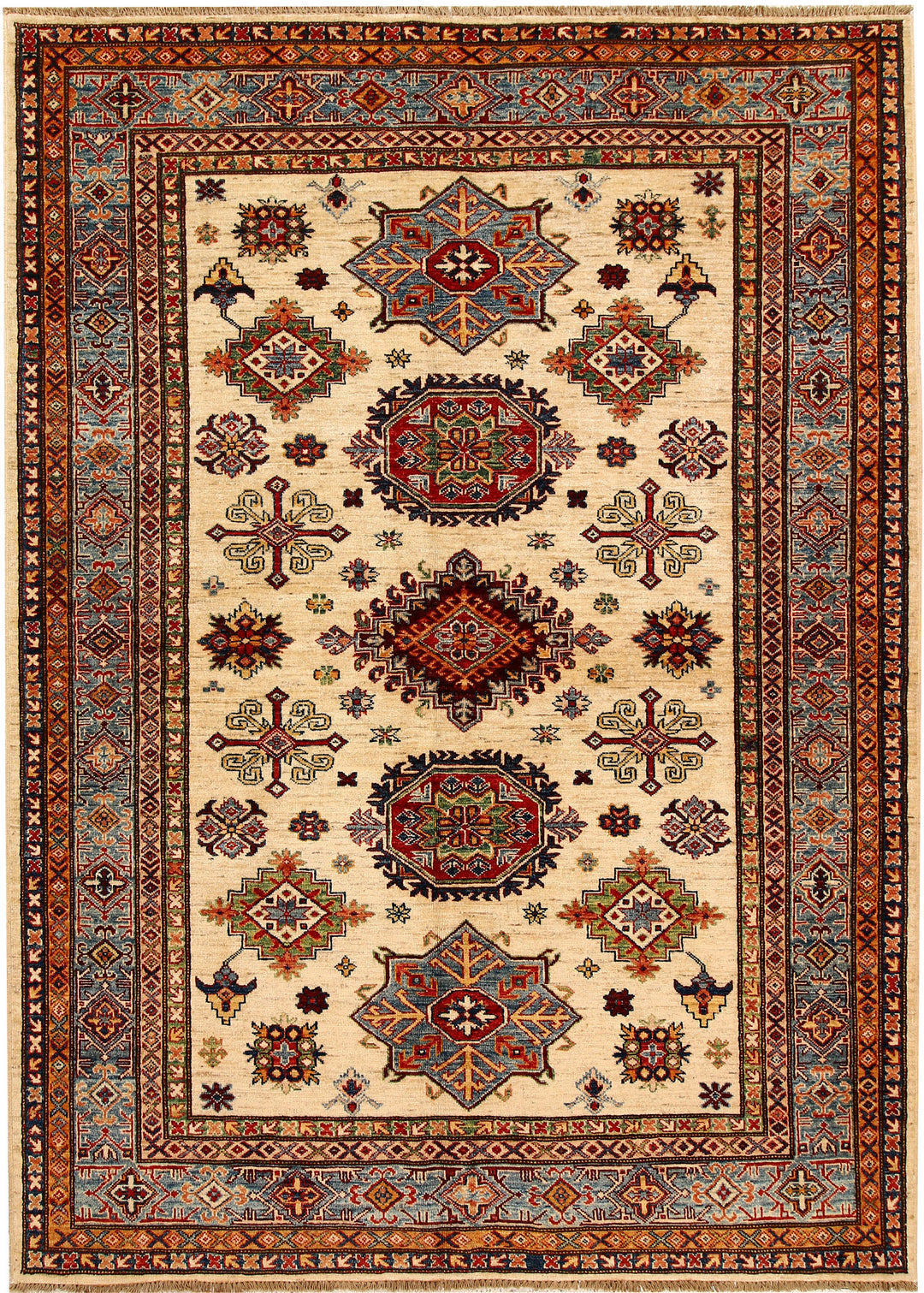 Blanched Almond Kazak 5' 10 x 8' - No. 68699 - ALRUG Rug Store