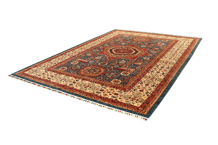 Cadet Blue Mamluk 6' 6 x 9' 5 - No. 68714 - ALRUG Rug Store