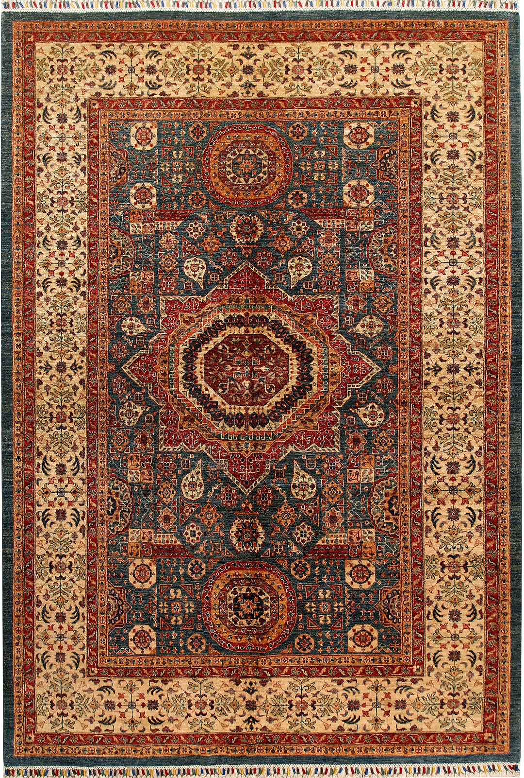 Cadet Blue Mamluk 6' 6 x 9' 5 - No. 68714 - ALRUG Rug Store