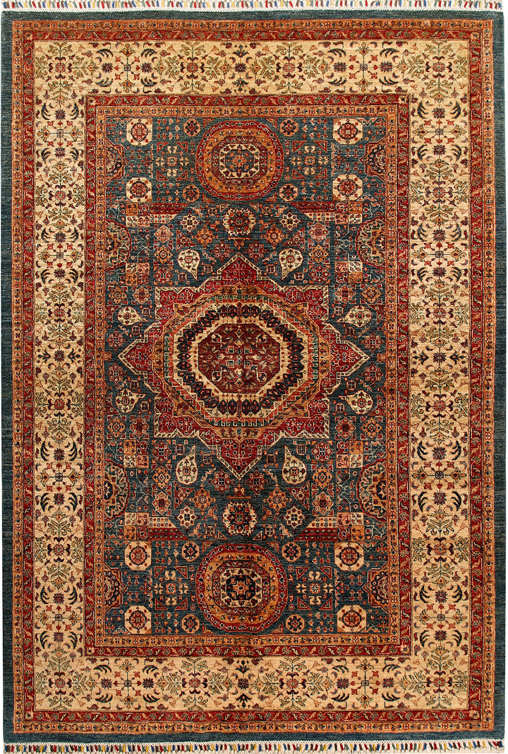 Cadet Blue Mamluk 6' 6 x 9' 5 - No. 68714 - ALRUG Rug Store