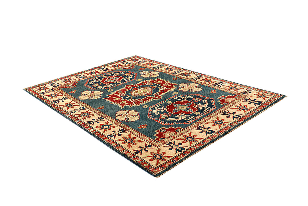 Cadet Blue Kazak 4' 10 x 6' 6 - No. 68727 - ALRUG Rug Store