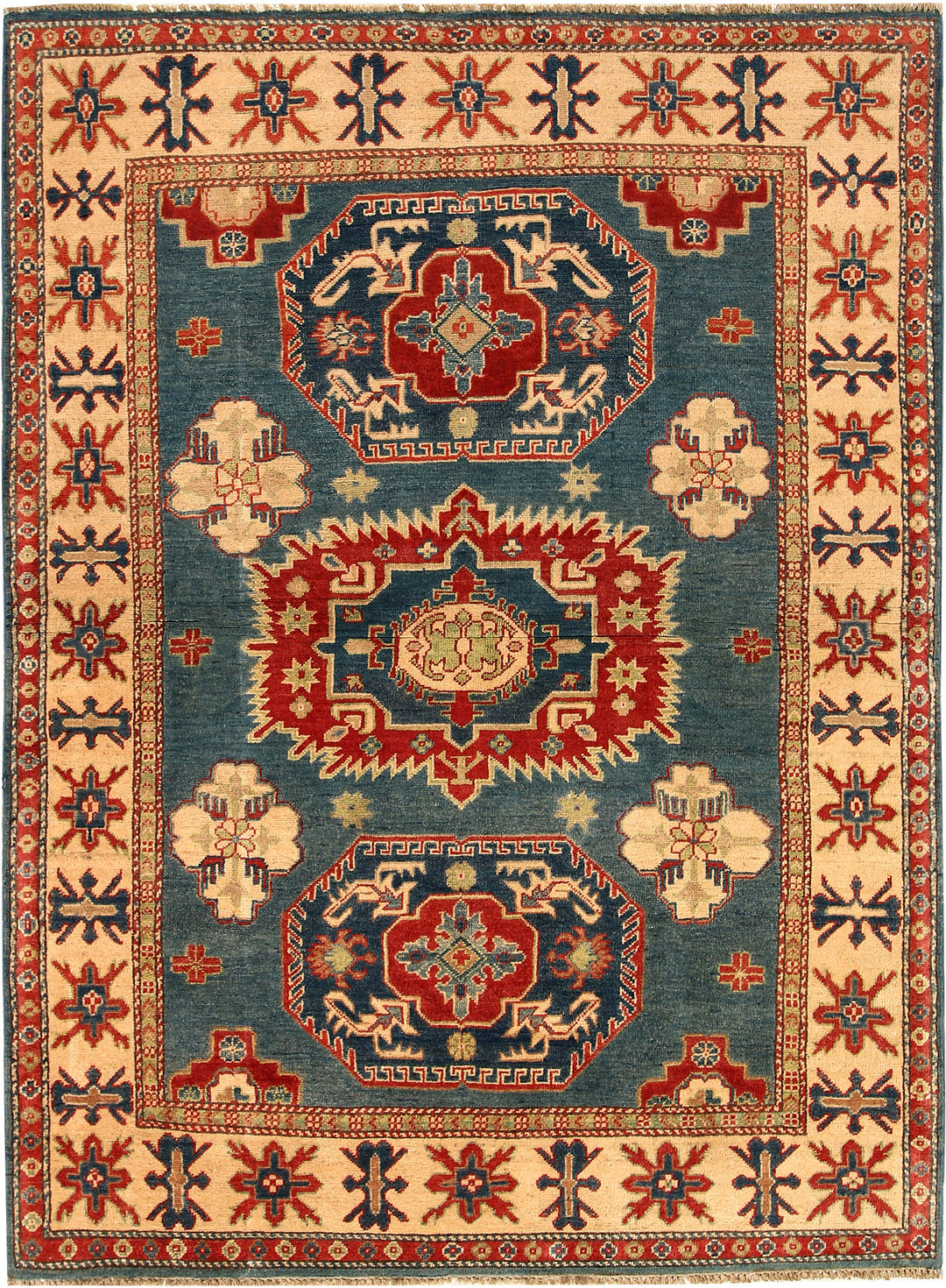 Cadet Blue Kazak 4' 10 x 6' 6 - No. 68727 - ALRUG Rug Store