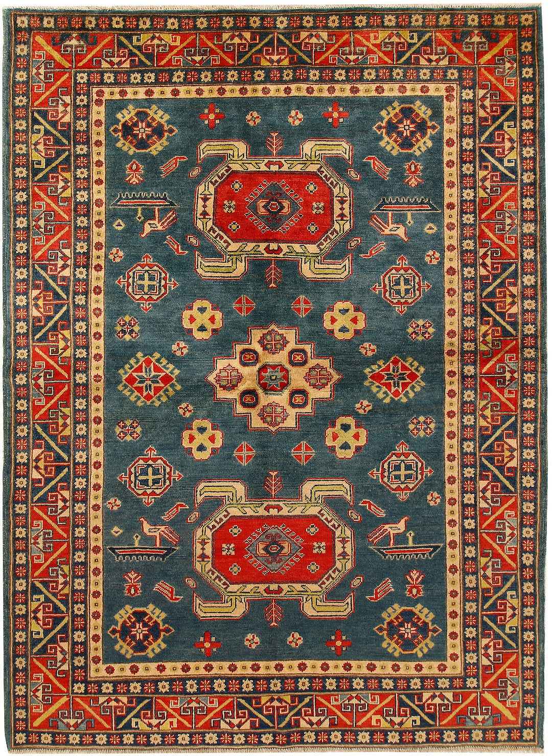 Cadet Blue Kazak 5' 7 x 7' 8 - No. 68759 - ALRUG Rug Store