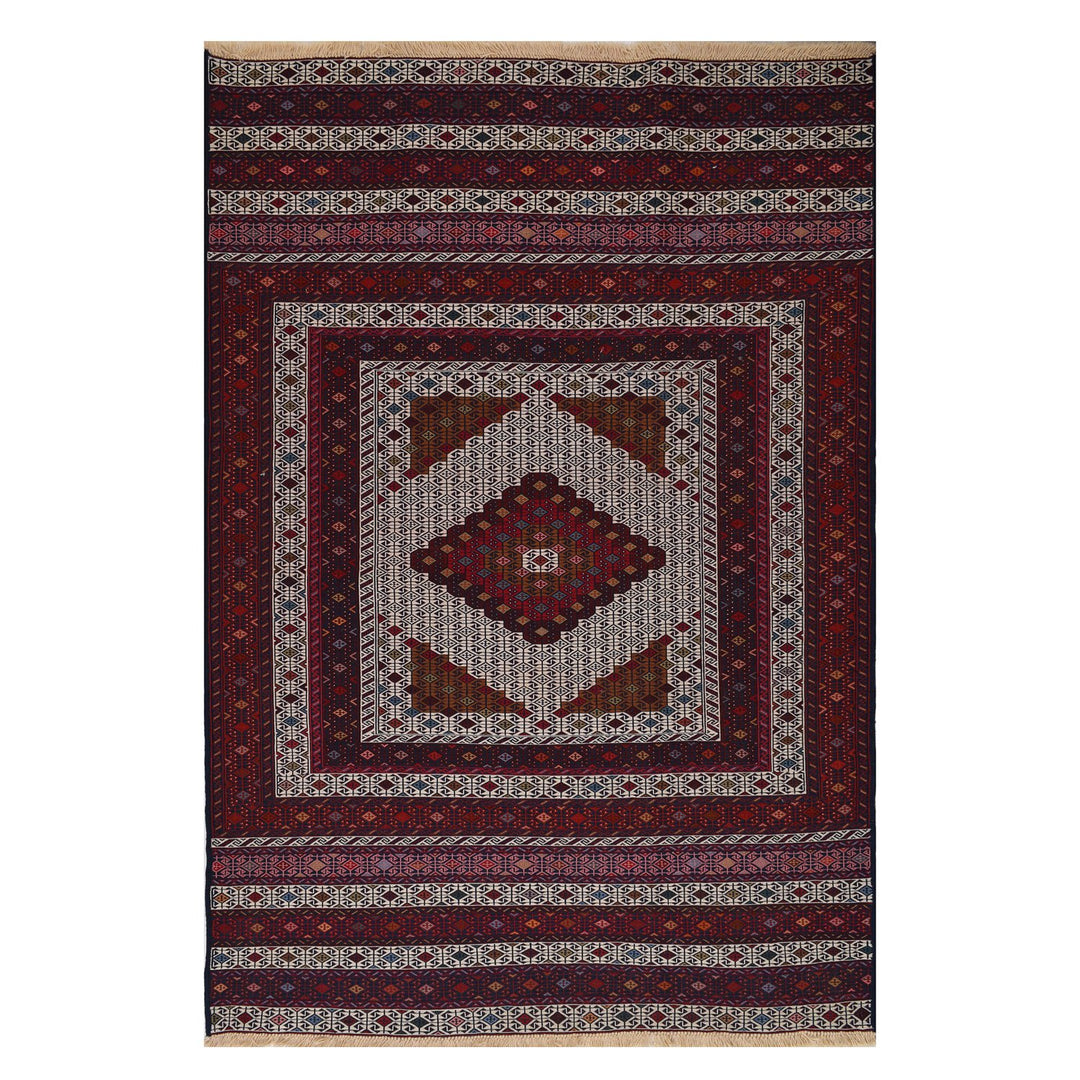 Afghan Maliki Kilim Rug 4' 1" x 6'" Flat-Weave