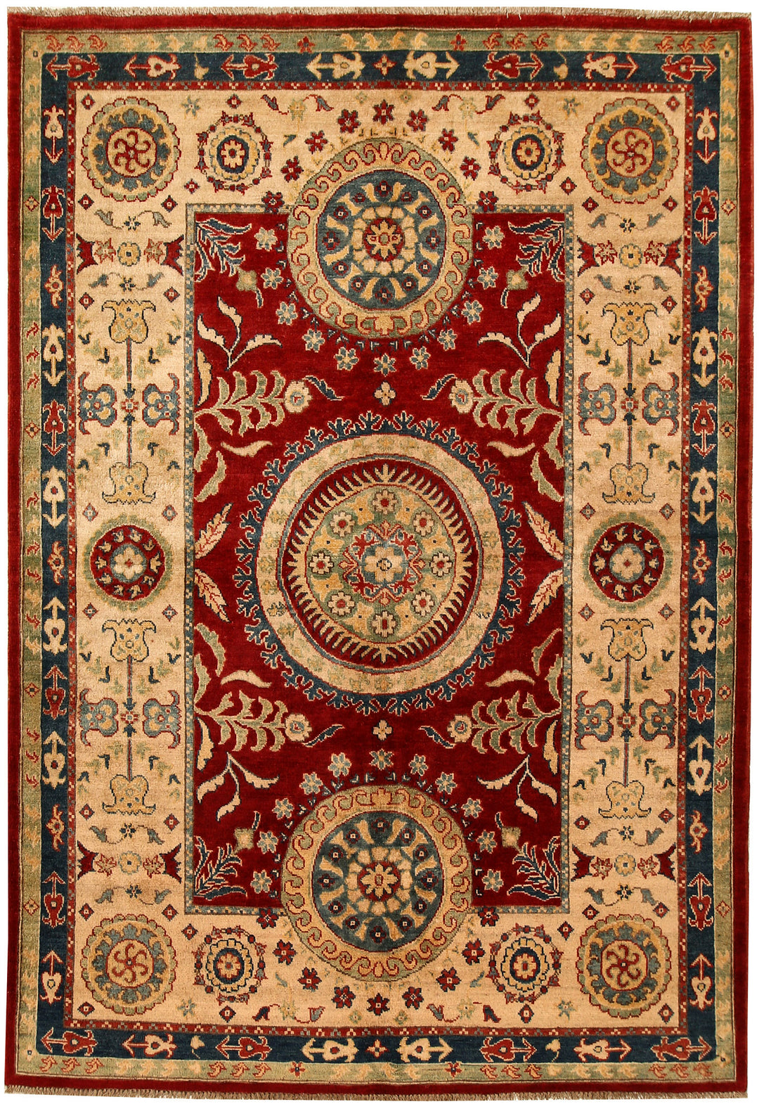 Firebrick Kazak 5' 7 x 7' 4 - No. 69084 - ALRUG Rug Store