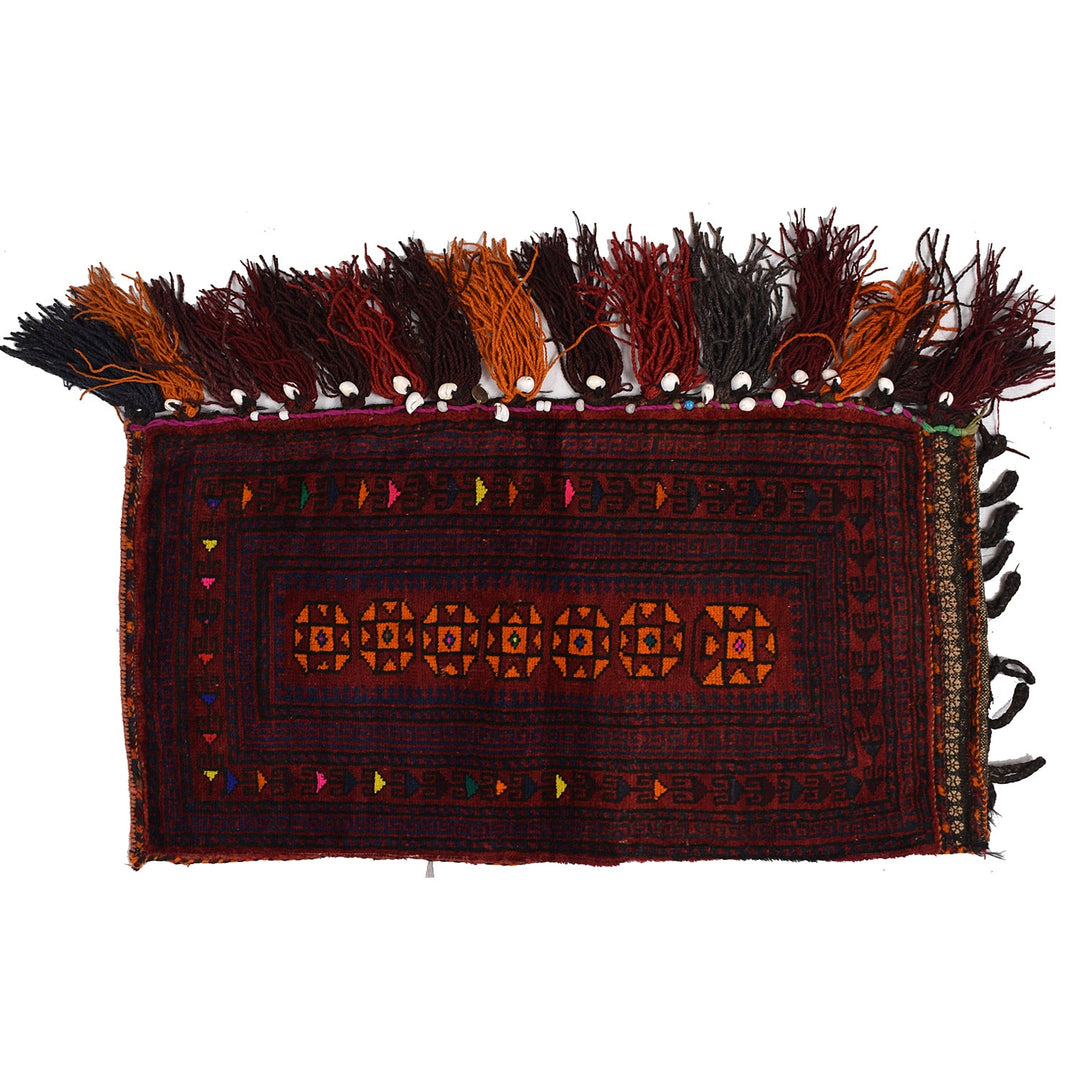 Red Afghan Balisht Rug 1' 8" x 3' 4" Hand-Knotted