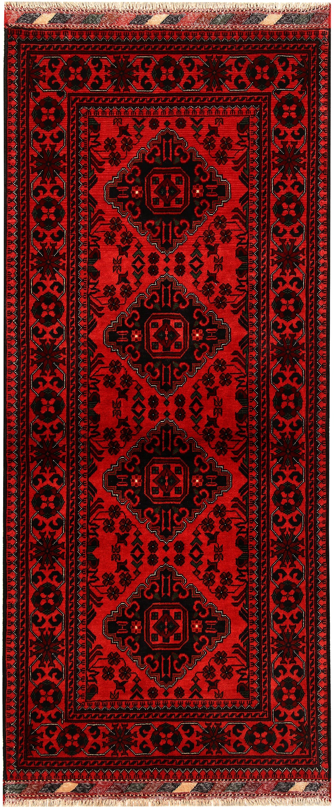 Red Khal Mohammadi Rug 2'9" x 6'6" Hand-Knotted