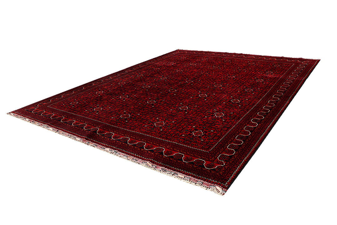 Maroon Afghan Khal Mohammadi Rug 9' 8" x 12' 4" Hand-Knotted