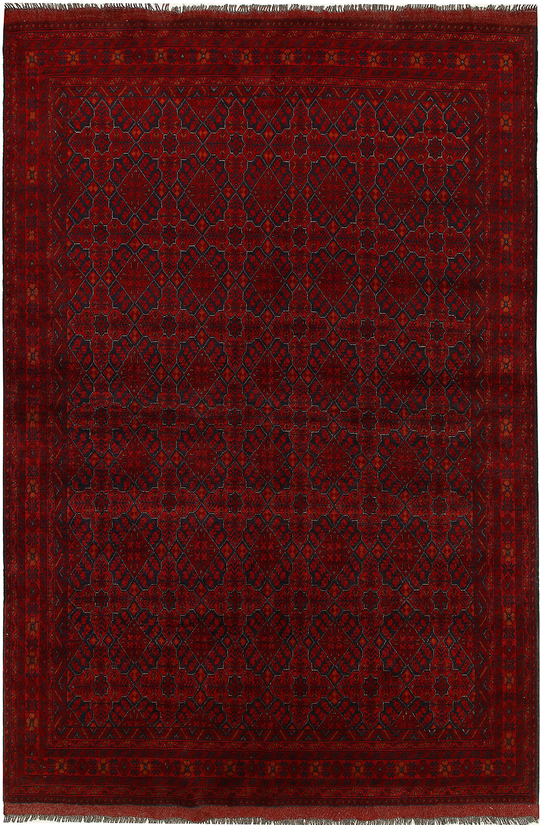Maroon Afghan Khal Mohammadi Rug 6'5" x 9'7" Hand-Knotted