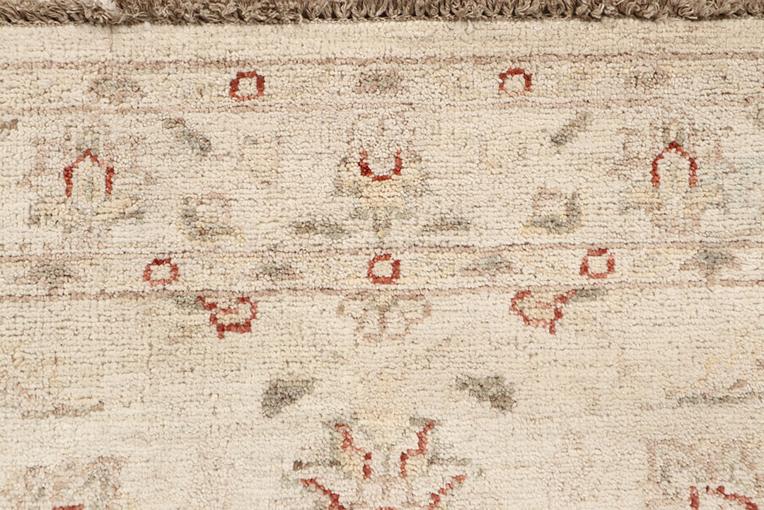 White Afghan Oushak Rug 2'6" x 9'6" Hand-Knotted view
