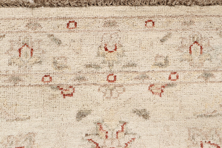 White Afghan Oushak Rug 2'6" x 9'6" Hand-Knotted view