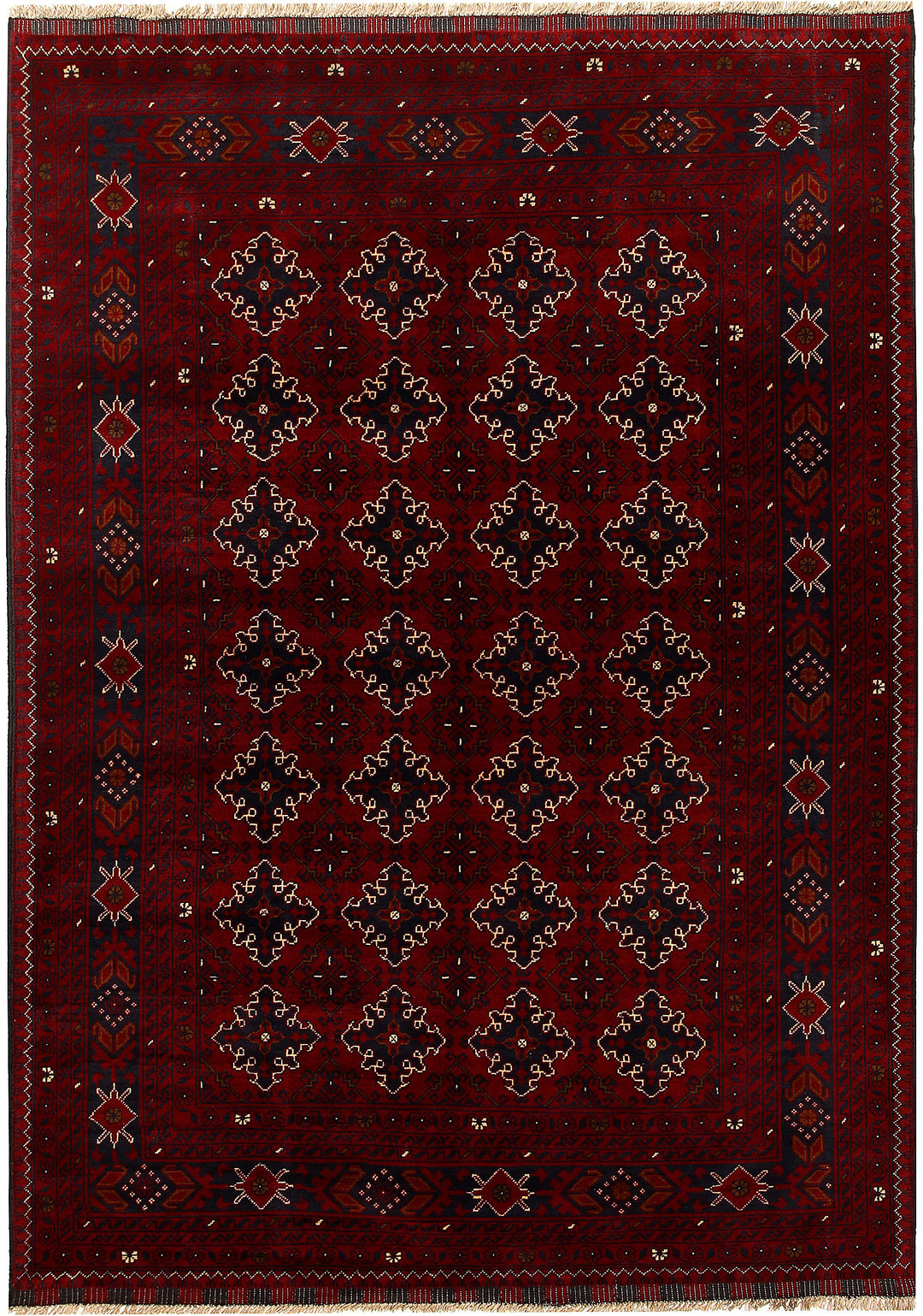 Maroon Afghan Khal Mohammadi Rug 5'5" x 7'8" Hand-Knotted