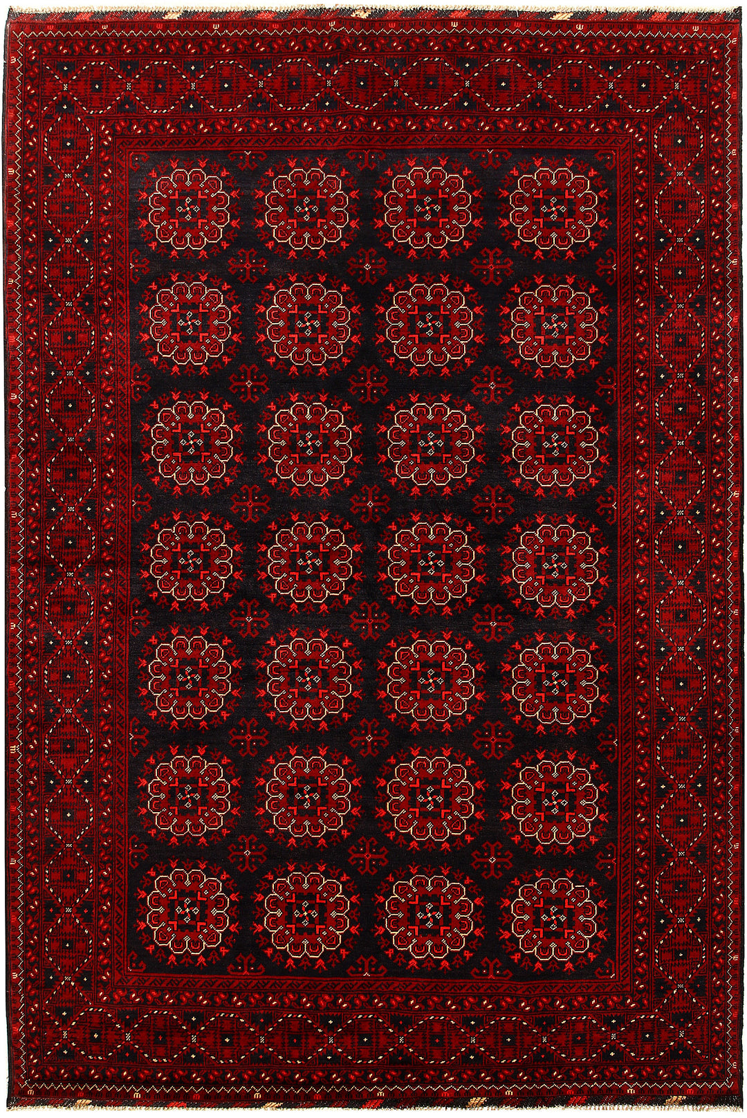 Afghan Khal Mohammadi Rug 6'4" x 9'5" Hand-Knotted