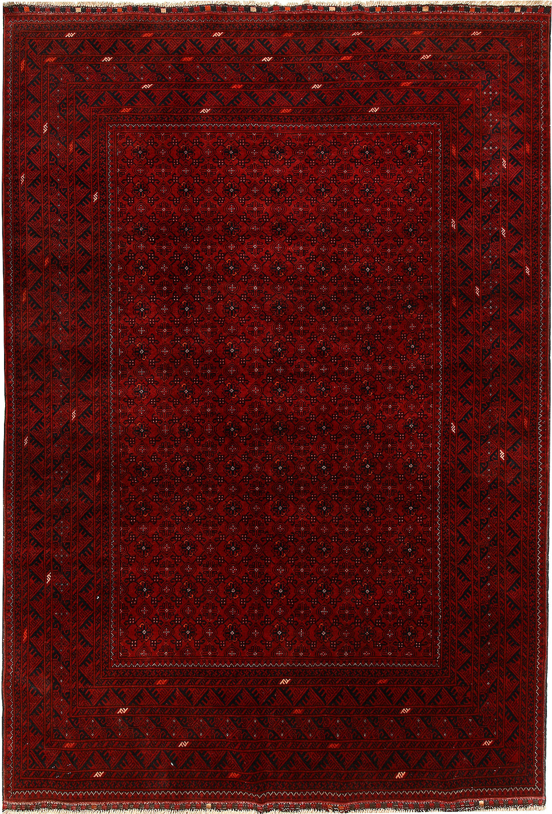 Maroon Afghan Khal Mohammadi Rug 6'4" x 9'6" Hand-Knotted