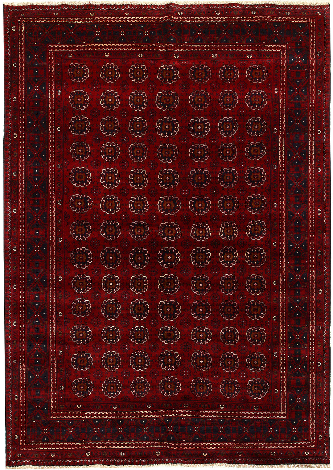 Maroon Afghan Khal Mohammadi Rug 6' 8 x 9' 4 Hand-Knotted