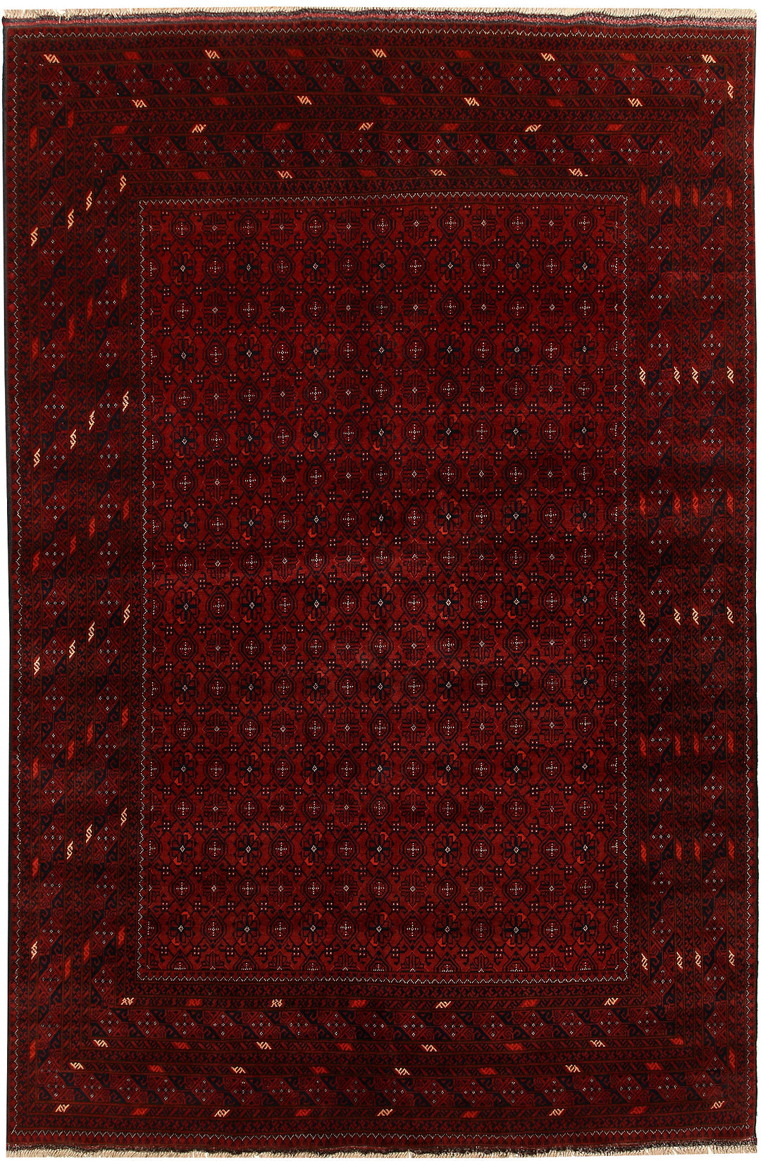 Maroon Afghan Khal Mohammadi Rug 6'2" x 9'6" Hand-Knotted