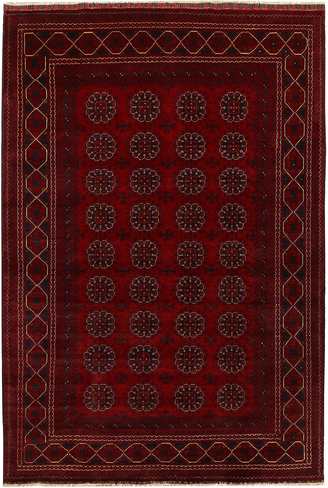 Maroon Afghan Khal Mohammadi Rug 6'5" x 9'7" Hand-Knotted