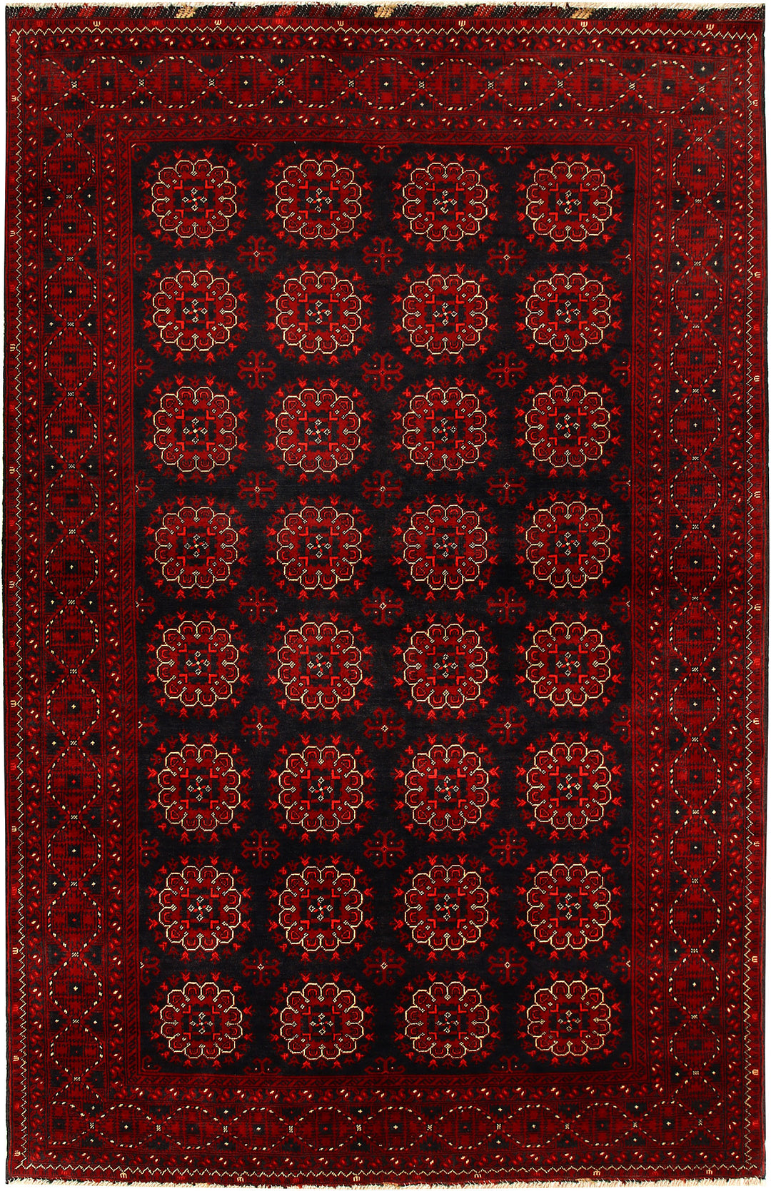 Afghan Khal Mohammadi Rug 6'4" x 9'9" Hand-Knotted