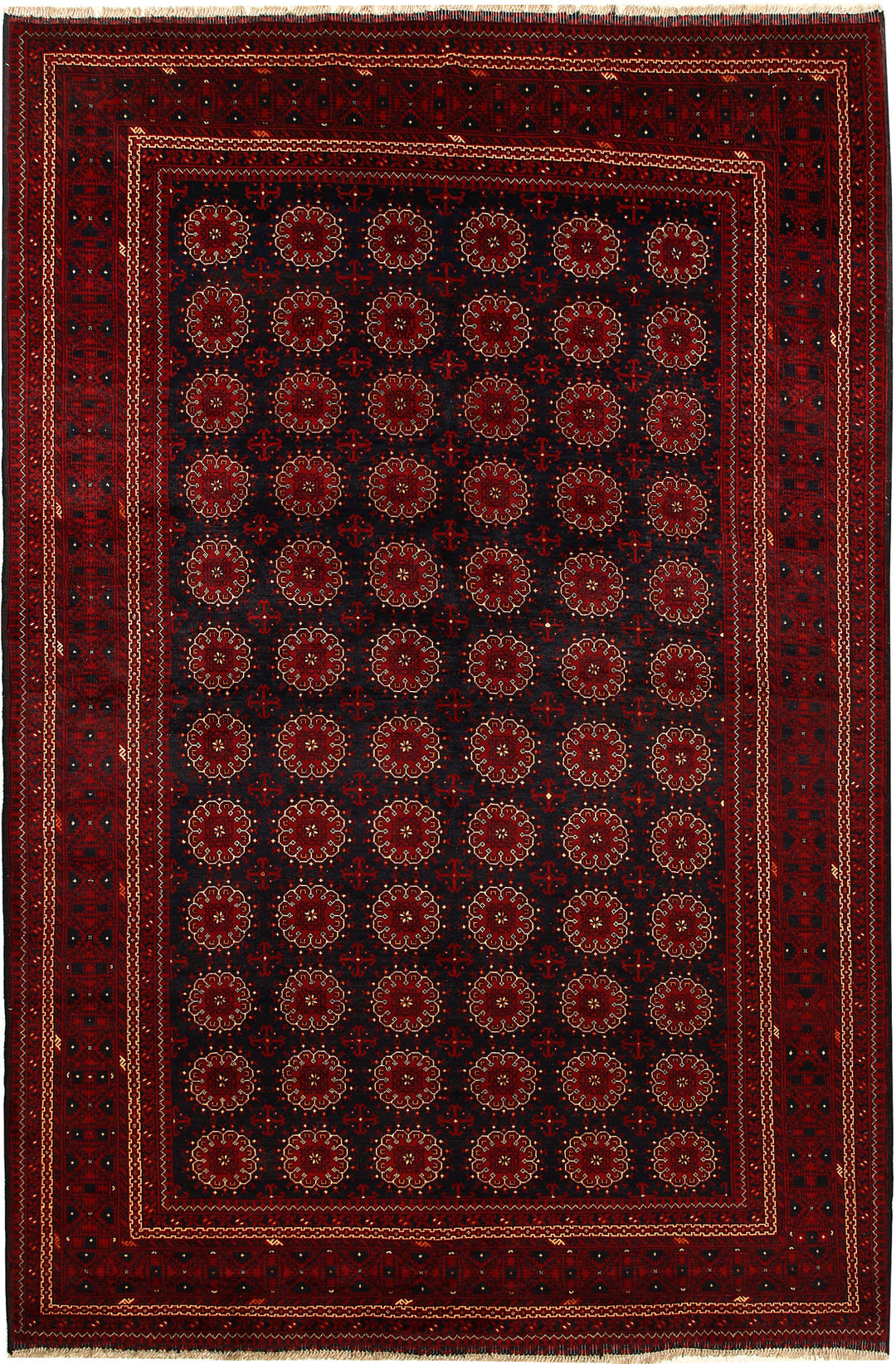Afghan Khal Mohammadi Rug 6'3" x 9'6" Hand-Knotted