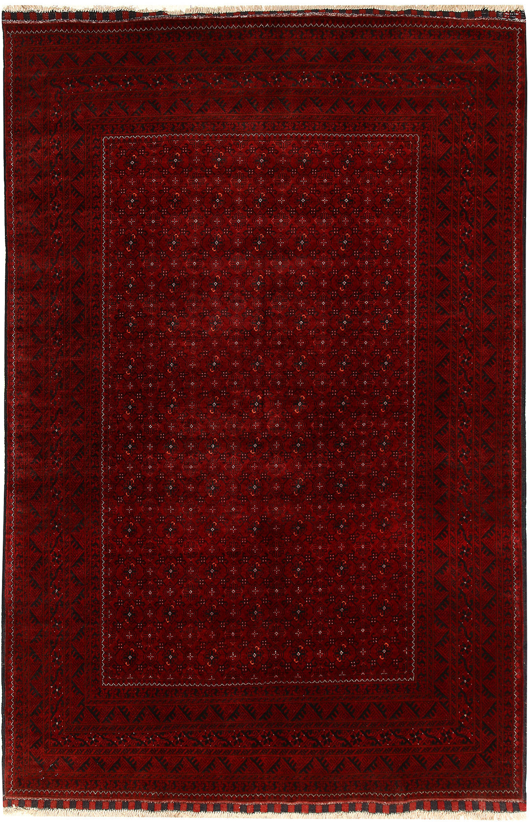 Maroon Afghan Khal Mohammadi Rug 6'1" x 9'4" Hand-Knotted