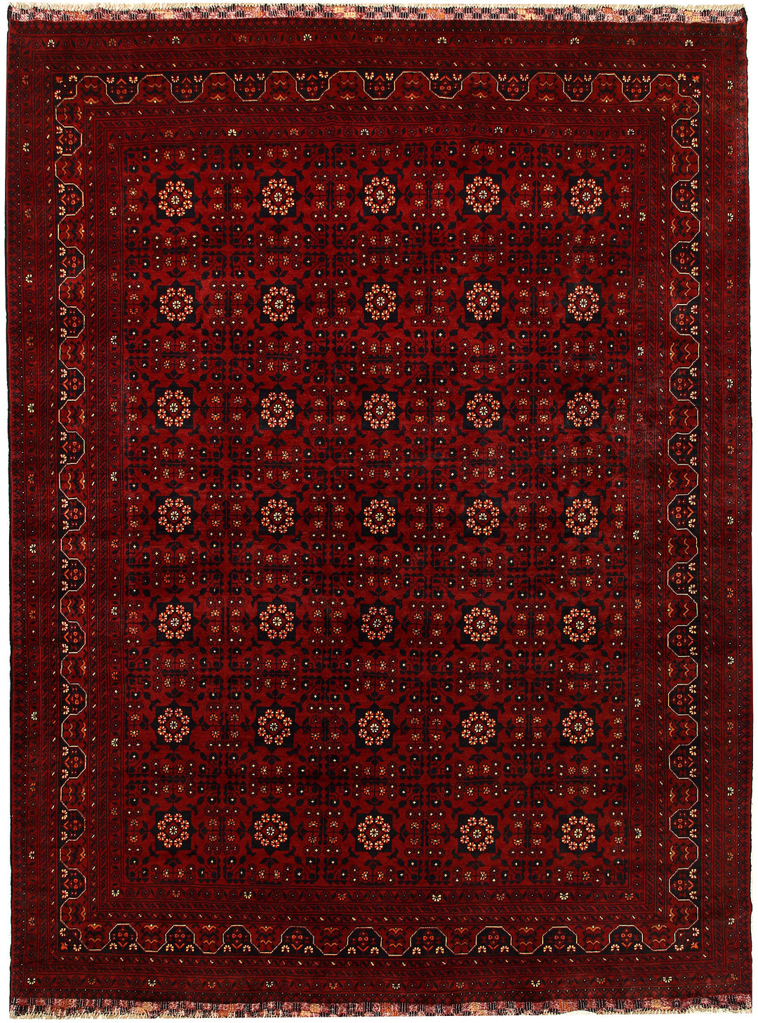 Maroon Afghan Khal Mohammadi Rug 8' 4 x 11' 2 Hand-Knotted