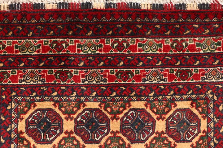 White Afghan Khal Mohammadi Rug 2'7" x 9'8" Hand-Knotted view