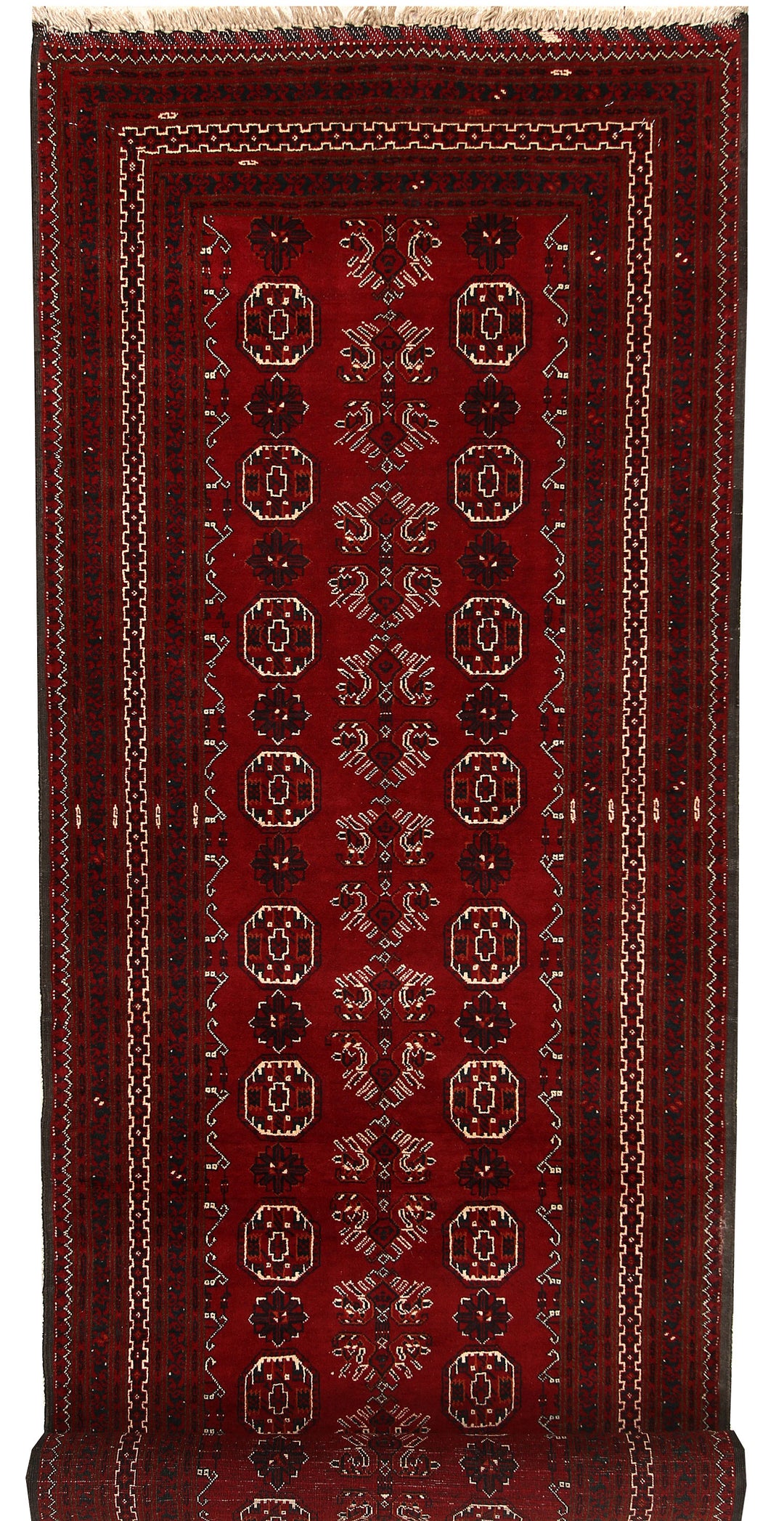 Maroon Afghan Khal Mohammadi Rug 2' 10" x 9' 3" Hand-Knotted