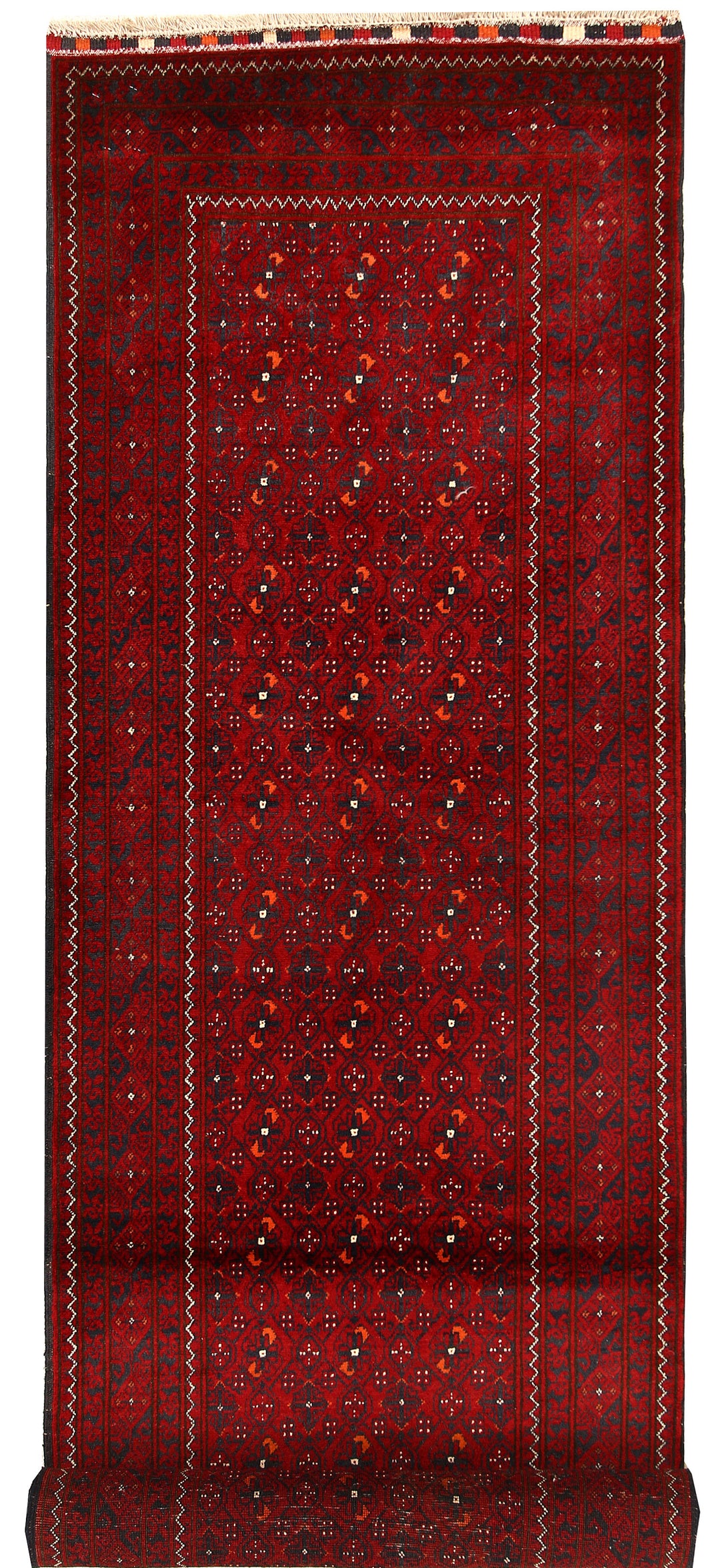Afghan Khal Mohammadi Rug 2'6" x 9'5" Hand-Knotted