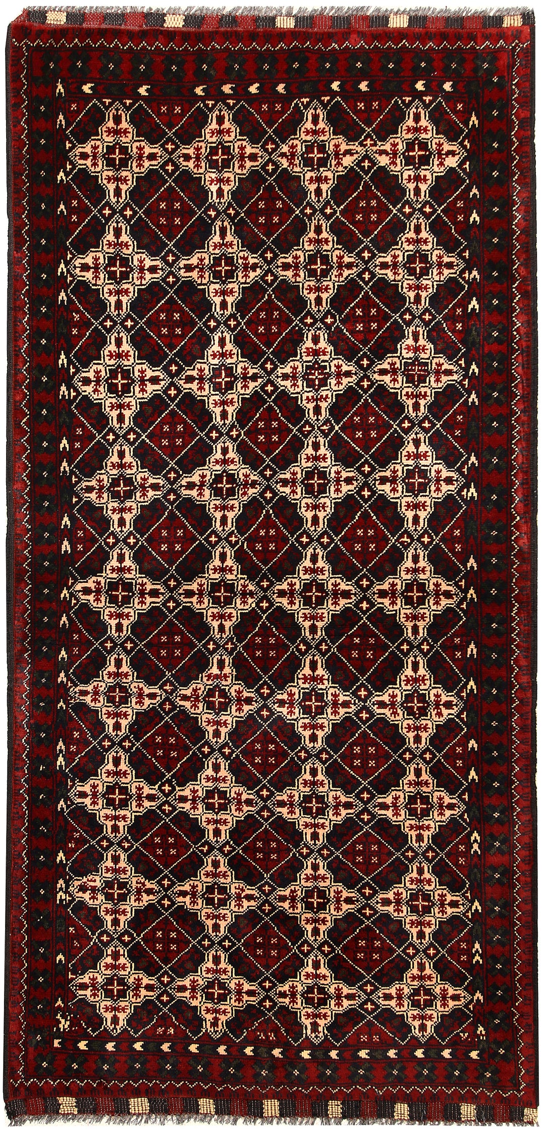 Afghan Khal Mohammadi Rug 3' x 6' 2" Hand-Knotted