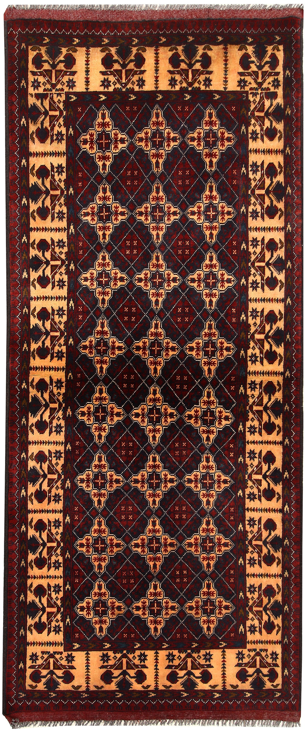 Afghan Khal Mohammadi Rug 2'11" x 6'6" Hand-Knotted