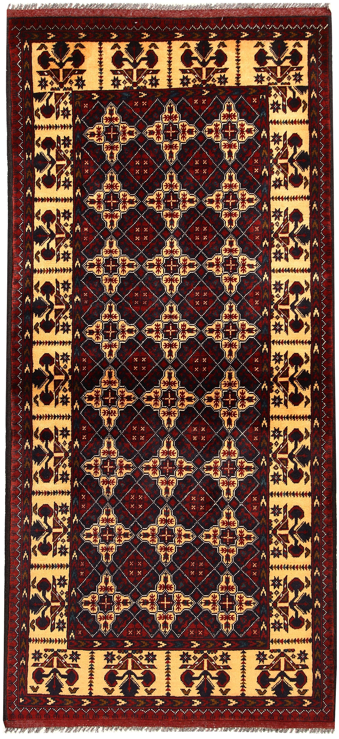 Afghan Khal Mohammadi Rug 2' 10" x 6' 2" Hand-Knotted