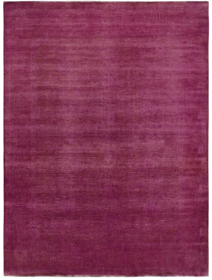 Pale Violet Red Afghan Overdyed Rug 8'1" x 10'8" Hand-Knotted detail