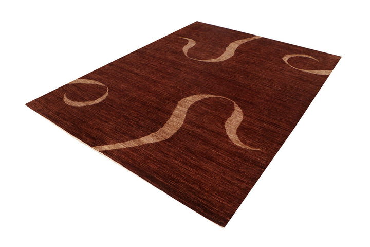 Saddle Brown Gabbeh 6' 7 x 8' 7 - No. 69909