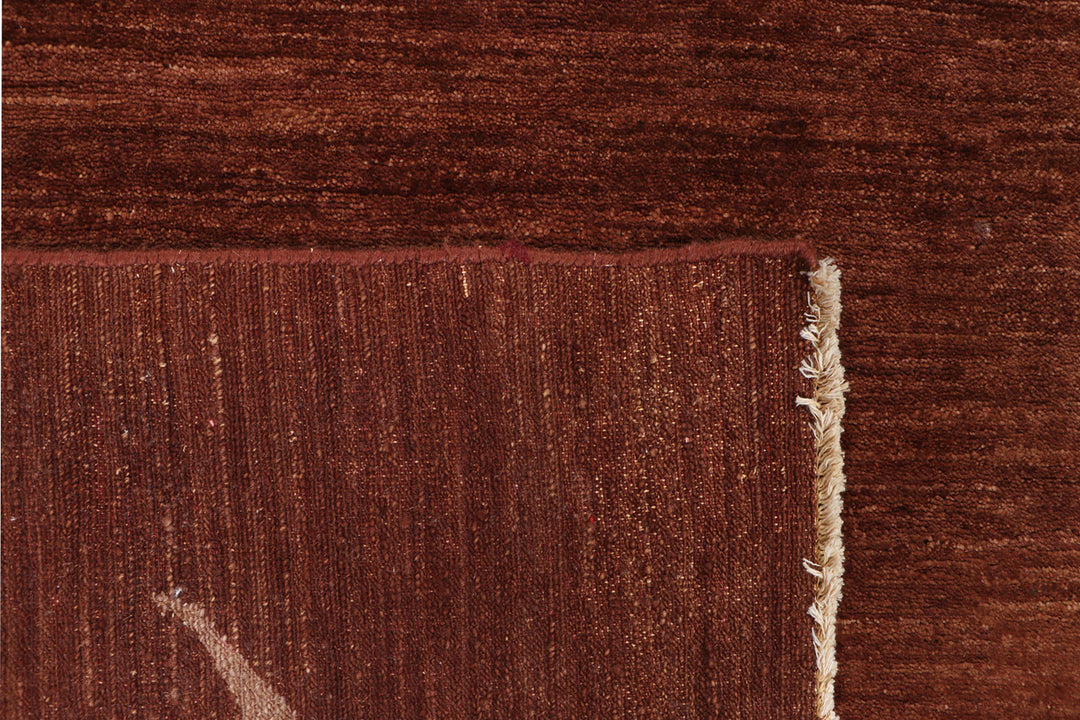 Saddle Brown Gabbeh 6' 7 x 8' 7 - No. 69909