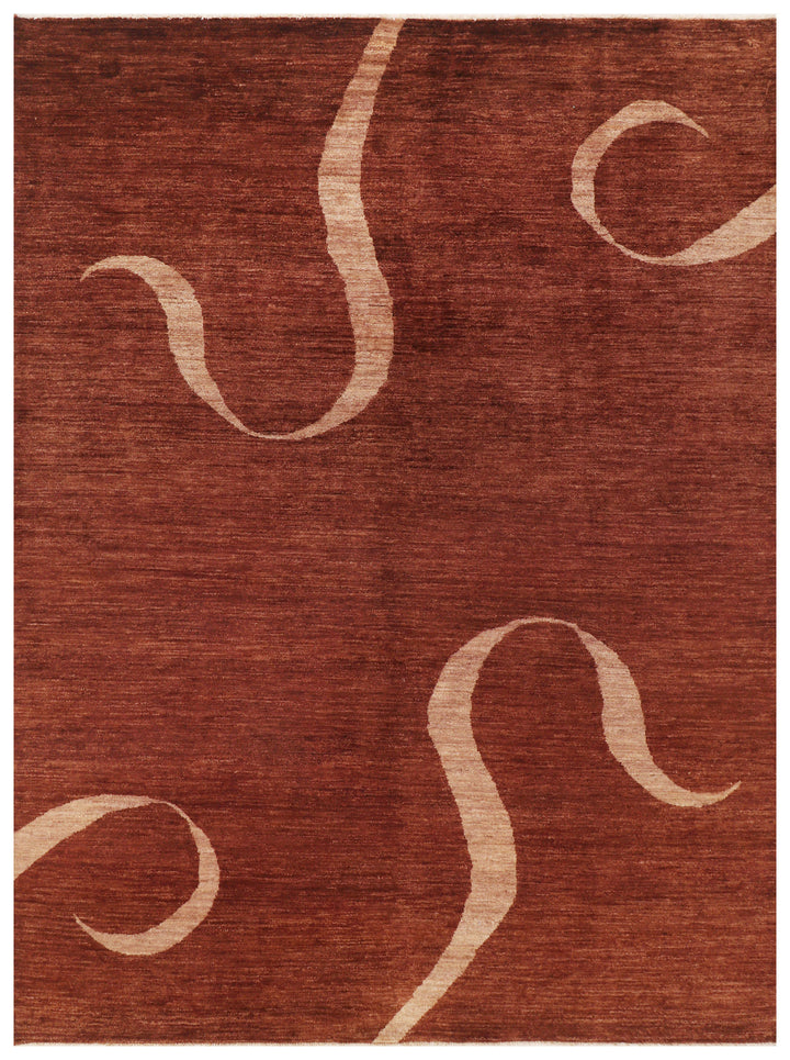 Saddle Brown Gabbeh 6' 7 x 8' 7 - No. 69909