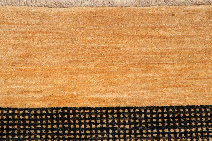 White Afghan Gabbeh Rug 4' 8 x 7' Hand-Knotted view