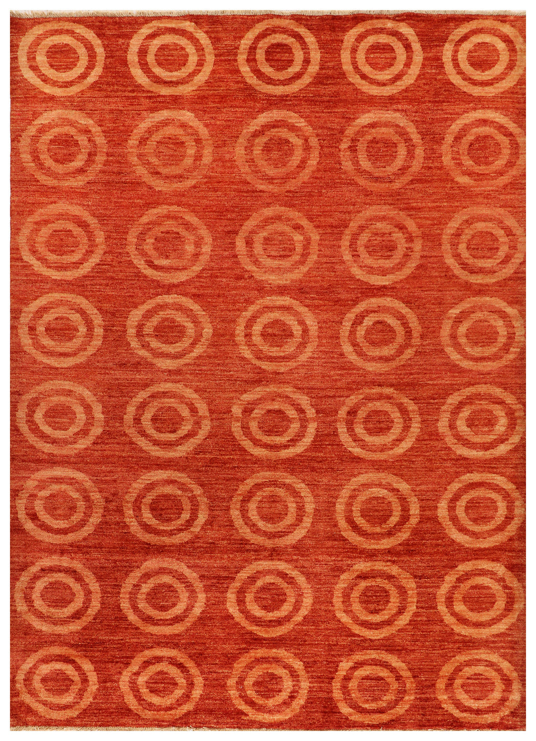 Tomato Afghan Gabbeh Rug 5' 10" x 7' 10" Hand-Knotted